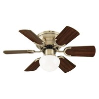 Westinghouse 7215800 Petite Single-Light 30 inch Reversible Six-Blade Indoor Ceiling Fan  Antique Brass with Opal Mushroom Glass - B01N909XMY